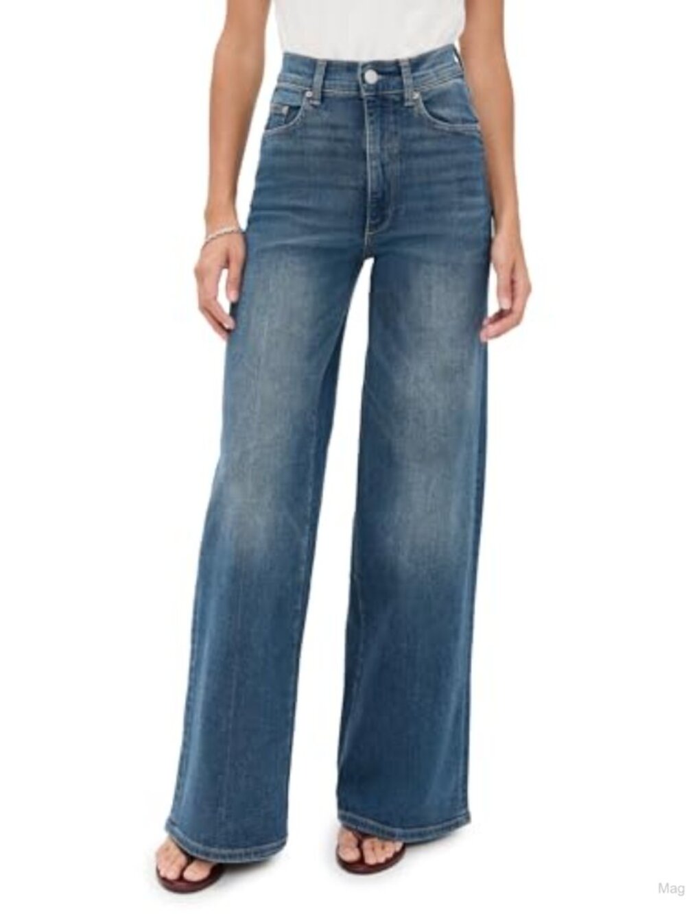 High Rise Wide Leg Jeans Super Stretch Denim 5-Pocket